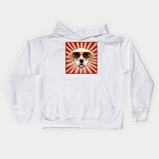 Puppy Wearing Red Sunglasses Labrador Retriever Kids Hoodie